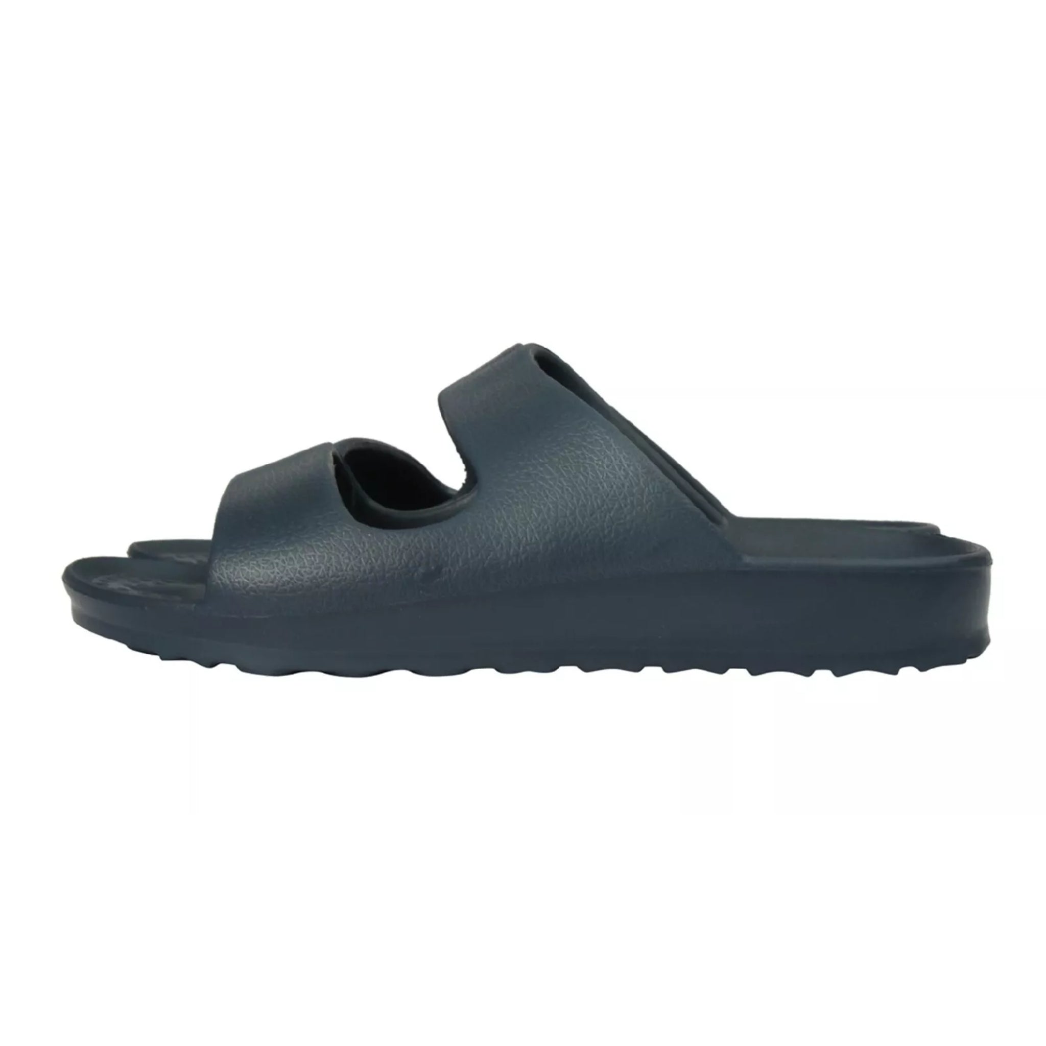 Ladies navy blue beach sandals slip on double strap summer footwear